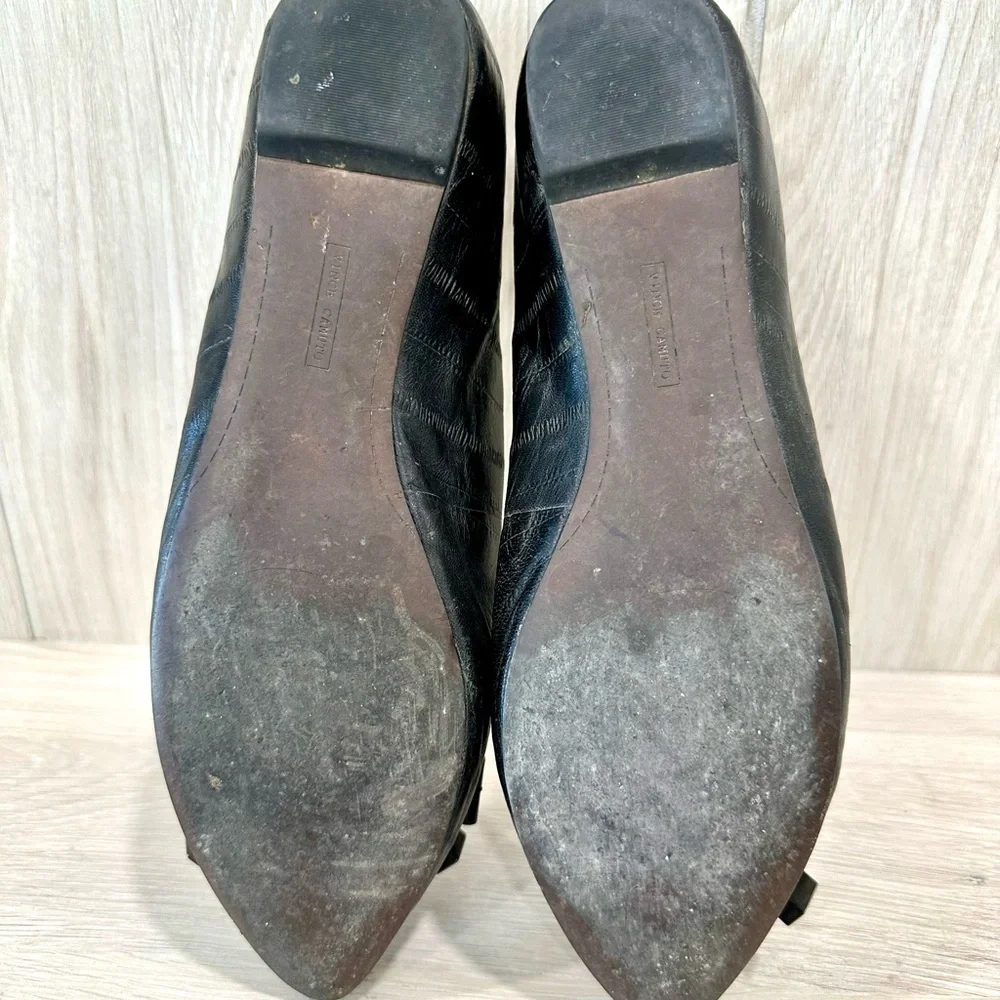Vince Camuto Graci Black Leather Bow Flats 7